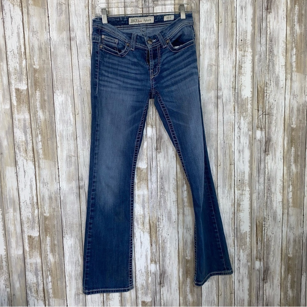 BKE Culture Distressed Pockets Bootcut Jeans